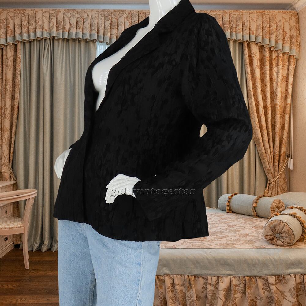 Eileen Fisher Water Lily Jacquard Textured Silk Blend Formal Event Blazer Jacket